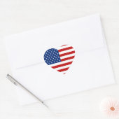 USA Flag Heart Sticker (Envelop)