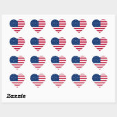 USA Flag Heart Sticker (Vel)