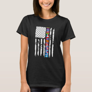 USA Flag Hispanic Heritage Month Latina Flag Count T-shirt