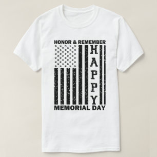USA Flag Honor Herinner Happy Memorial Day Grappig T-shirt