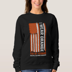 USA Flag I Draag Sinaasappel voor mijn man Multipl Trui