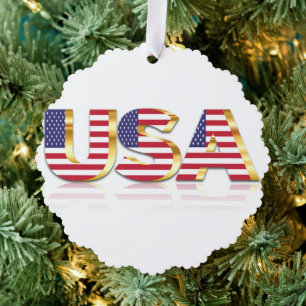 USA Flag Kerst Ornament Kaart Gift