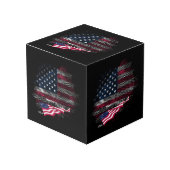 USA flag Kubus (Voorkant hoekig)