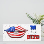 USA Flag Lipstick sur la carte d'invitation des lè (Debout devant)