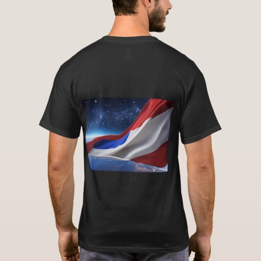 USA Flag Logo Basic Dark T-Shirt (Dos)