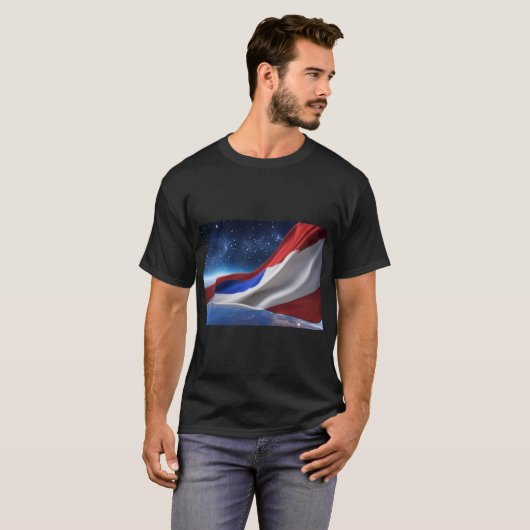 USA Flag Logo Basic Dark T-Shirt (Devant entier)