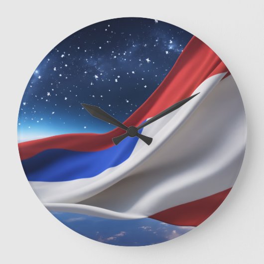 USA Flag Logo Wall Clock Grote Klok (Voorkant)