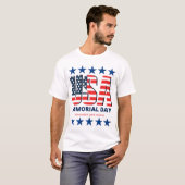 USA Flag Memorial Day 2024 Onthouden en Eer T-shirt (Voorkant volledig)