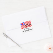 USA FLAG -merci LOVE sticker (Enveloppe)