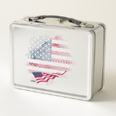 USA flag Metal Lunch Box (Dos)