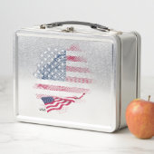 USA flag Metal Lunch Box (En situation)
