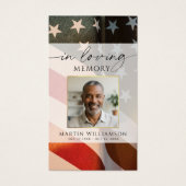 USA Flag Military Funeral Photo Prayer Card Visitekaartje (Voorkant)