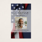 USA Flag Military Memorial Photo Prayer Card (Devant)