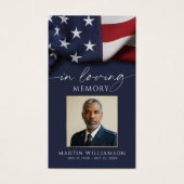 USA Flag Military Photo Cross Funeral Prayer Card (Devant)