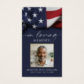 USA Flag Military Photo Funeral Prayer Card (Devant)
