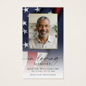 USA Flag Military Sympathy Photo Prayer Card (Devant)