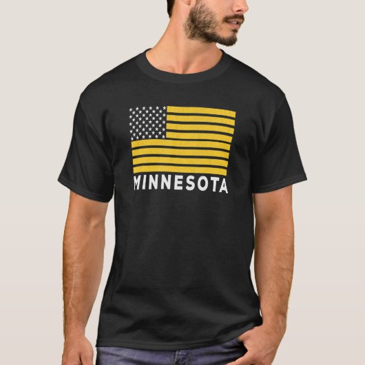 USA Flag Minnesota Purple & Yellow Minnesota Ameri T-shirt (Voorkant)