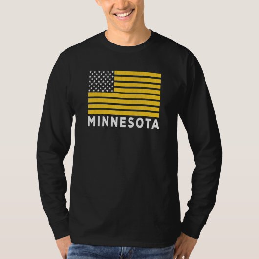 USA Flag Minnesota Purple & Yellow Minnesota Ameri T-shirt (Voorkant)
