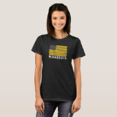 USA Flag Minnesota Purple & Yellow Minnesota Ameri T-shirt (Voorkant volledig)