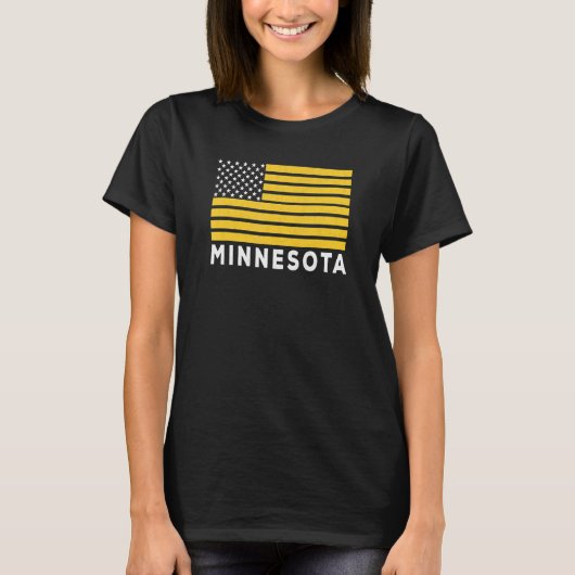 USA Flag Minnesota Purple & Yellow Minnesota Ameri T-shirt (Voorkant)