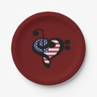 USA Flag Music Heart - American Pride Musician