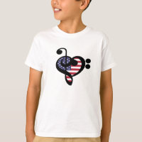 USA Flag Music Heart - American Pride Musician