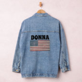USA FLAG Nom personnalisé Denim Jacket (Hangar)