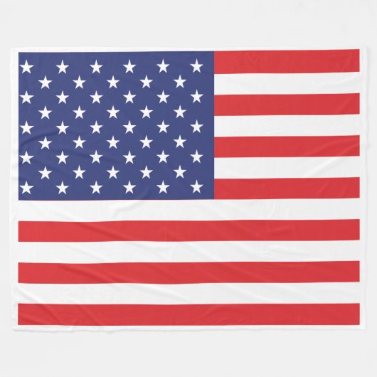 USA Flag Print Patriottische Fleece Deken (Voorkant (Horizontaal))