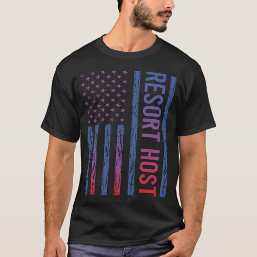 USA Flag Resort Host T-shirt (Voorkant)
