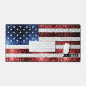 USA flag rouge blanc bleu étincelles bling Nom per (Clavier et souris)