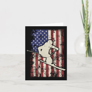USA Flag Ski & Skiamp; Skiër met lange mouwen Kaart