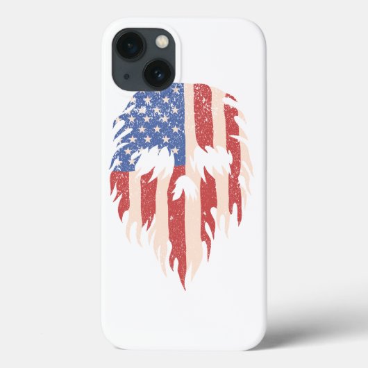 USA Flag Skull Beard | Distressed Patriotic Design Case-Mate iPhone Case (Achterkant)