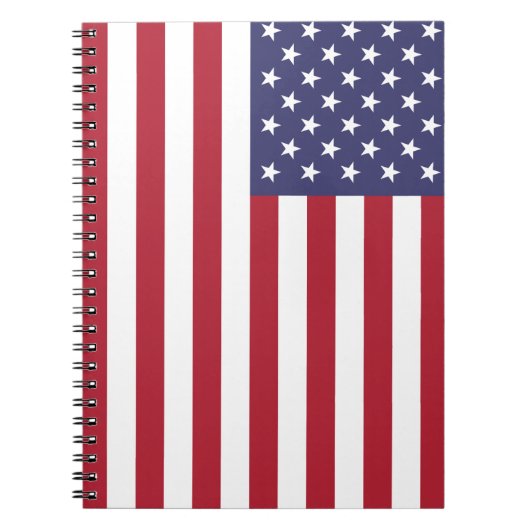 USA Flag Spiral Carnet Dairy Journal For School (Devant)