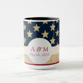 USA Flag Stars and Stripes Monogramme Mug (Centre)