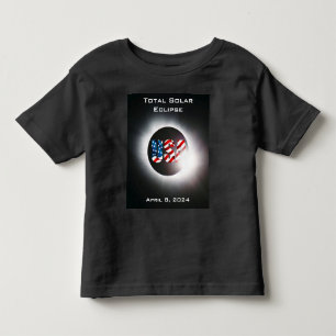 USA FLAG Totale zonsverduistering 8 april 2024 Kinder Shirts