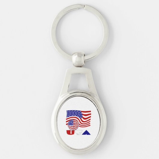 USA Flag Voetbal Sleutelhanger (Voorkant)