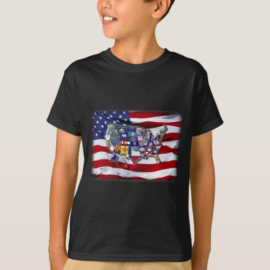 USA FLAGS T-SHIRT (Voorkant)