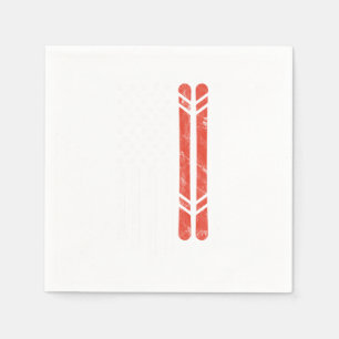 USA Flog Skier Skiing Winter Sports Mountains Servet