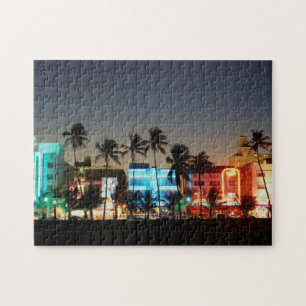 USA, Florida, Miami Beach, Ocean Drive, Art Deco Legpuzzel