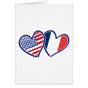 USA France Love Hearts