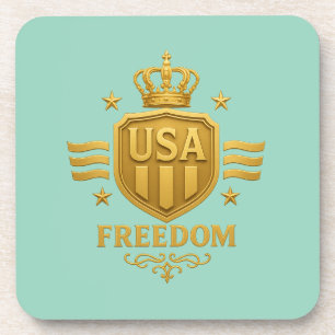 USA Freedom Golden Emblem Dessous de verre - Set 6