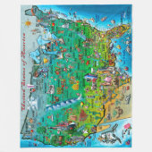 USA Fun Map Fleece Blanket (Voorkant)