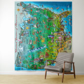 USA Fun Map Tapisserie (En situation)