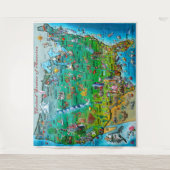 USA Fun Map Tapisserie (Devant)