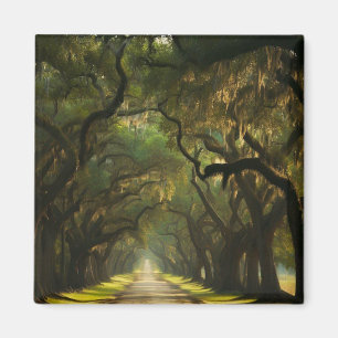 USA, Georgia, Savannah, Een eiken gevoerde rit Magneet