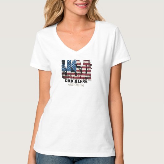 USA God Bless America  T-shirt (Voorkant)