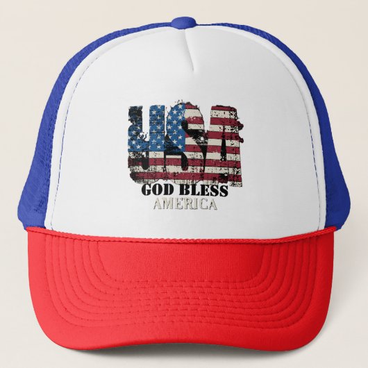 USA God Bless America Trucker Pet (Voorkant)