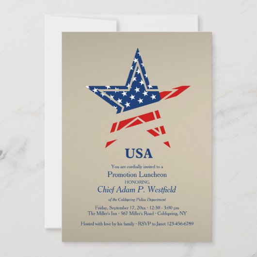 USA Gold Patriotic Invitation (Devant)