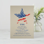 USA Gold Patriotic Invitation (Debout devant)