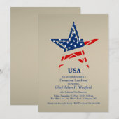 USA Gold Patriotic Uitnodiging (Voorkant / Achterkant)